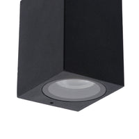 Lucide ZARO udendørs indendørs væglampe, 1xGU10, IP44 Sort aluminiums kvadratisk design, 220-240V, moderne stil