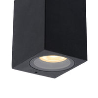 Lucide ZARO udendørs indendørs væglampe, 1xGU10, IP44 Sort aluminiums kvadratisk design, 220-240V, moderne stil