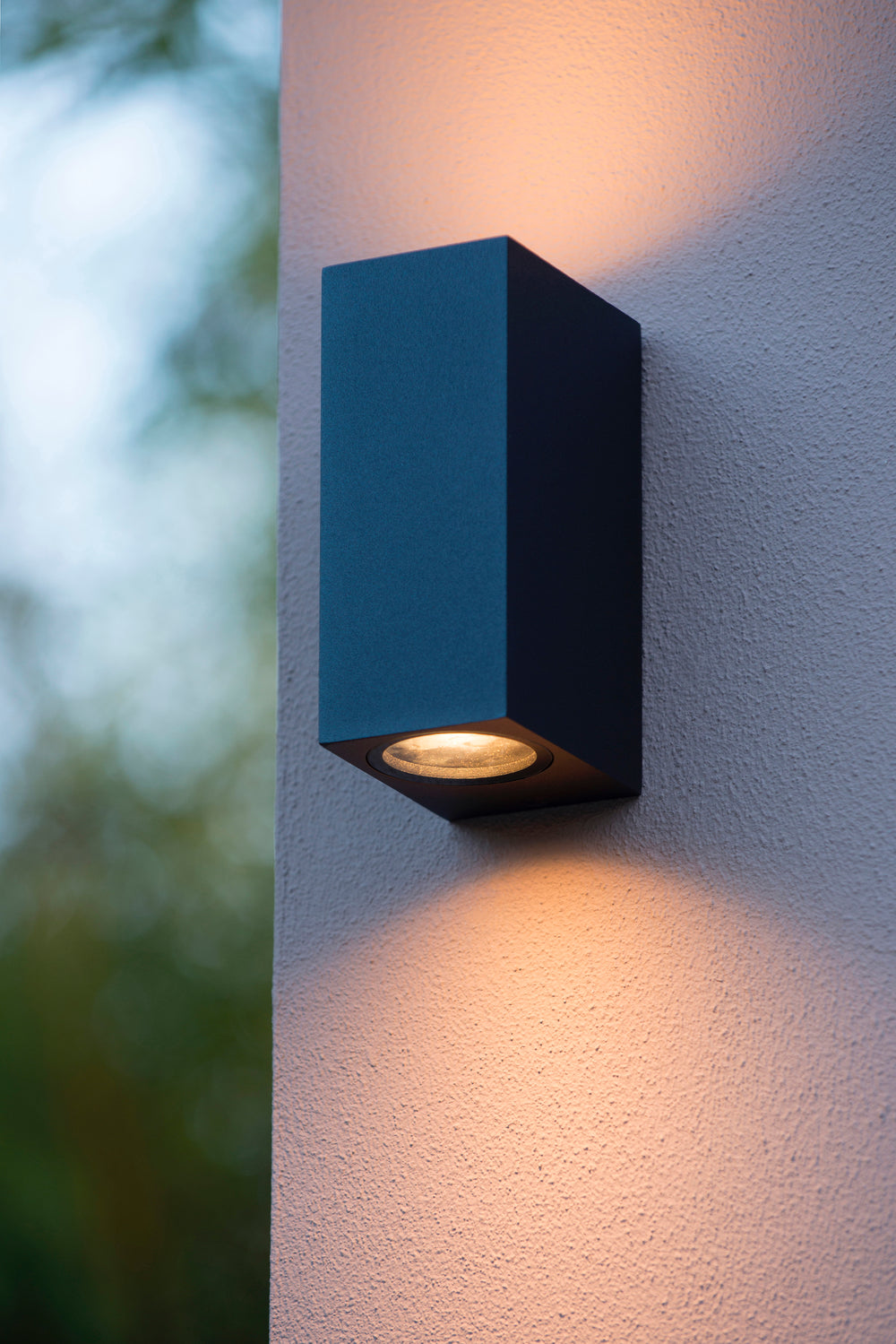 Lucide ZARO modern wall light Black, 2xGU10 35W, 220-240V, IP44 outdoor indoor aluminum square design