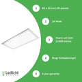 LCB LED panel 60x30cm 24W 3000K 2040 lumen IP20 CRI 80 Philips chip CE RoHS 220-240V med 5 års garanti