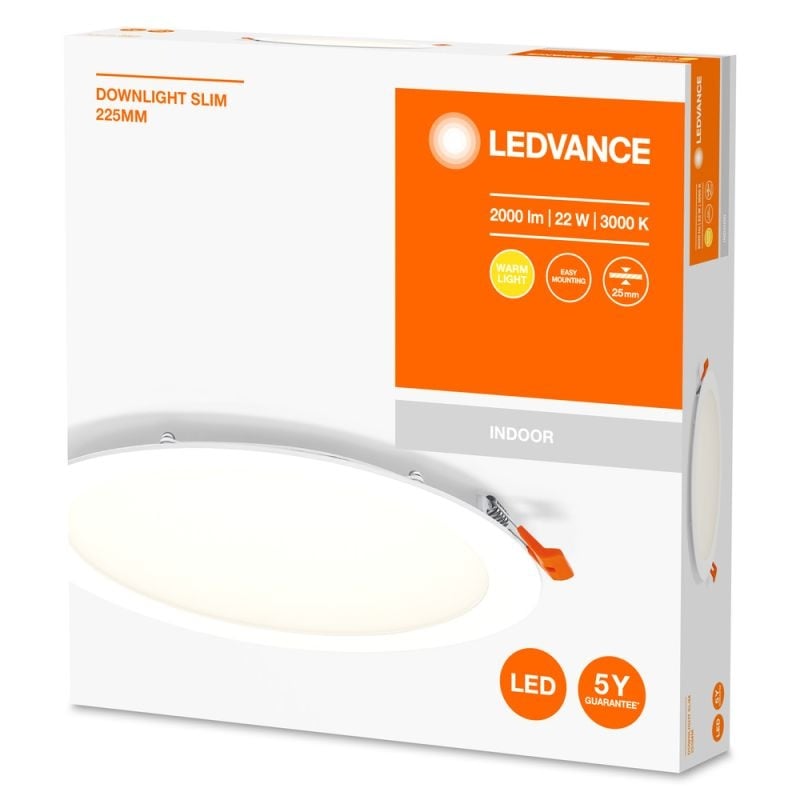 LED indbygningsspot slank forsænkning 22W 3000K 2000 lumen