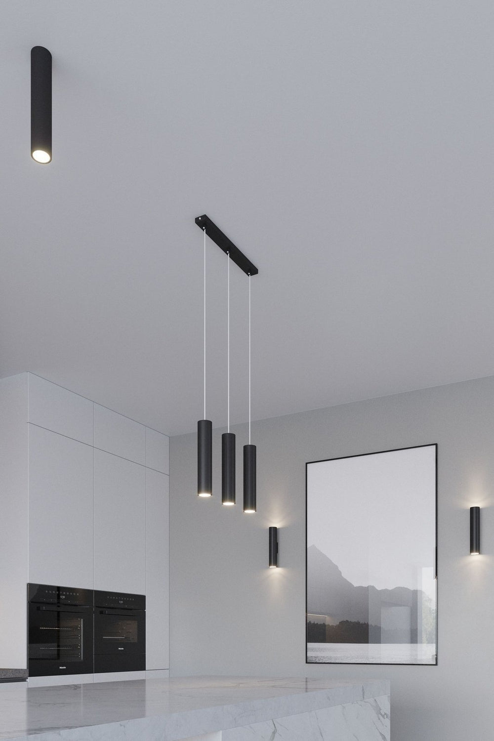Aigostar LED pendellampe Sort LOOPEZ 2xGU10 fatning, aluminiumshus, 220-240V, IP20, CE RoHS