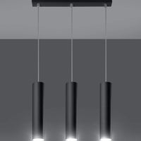 Aigostar LED pendellampe Sort LOOPEZ, 3 x GU10 fatning, IP20, aluminiumshus, CE RoHS certificeret