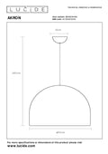 Lucide AKRON LED pendellampe E27 50W mat guld aluminium 60mm
