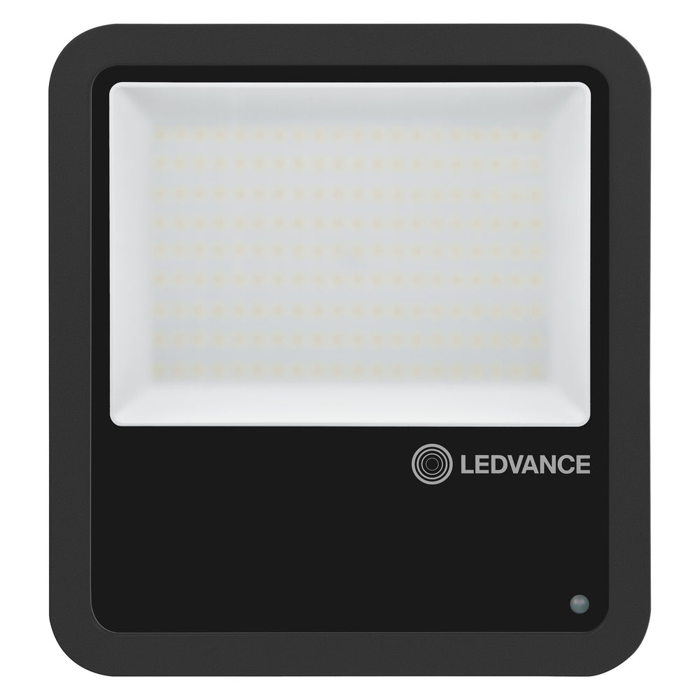 LED projektør med fotocelle sort 100w 15000 lumen 100d 4000k kold hvid ip66 lyssensor