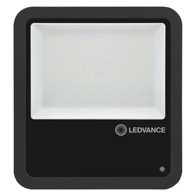 LED projektør med fotocelle sort 100w 15000 lumen 100d 4000k kold hvid ip66 lyssensor