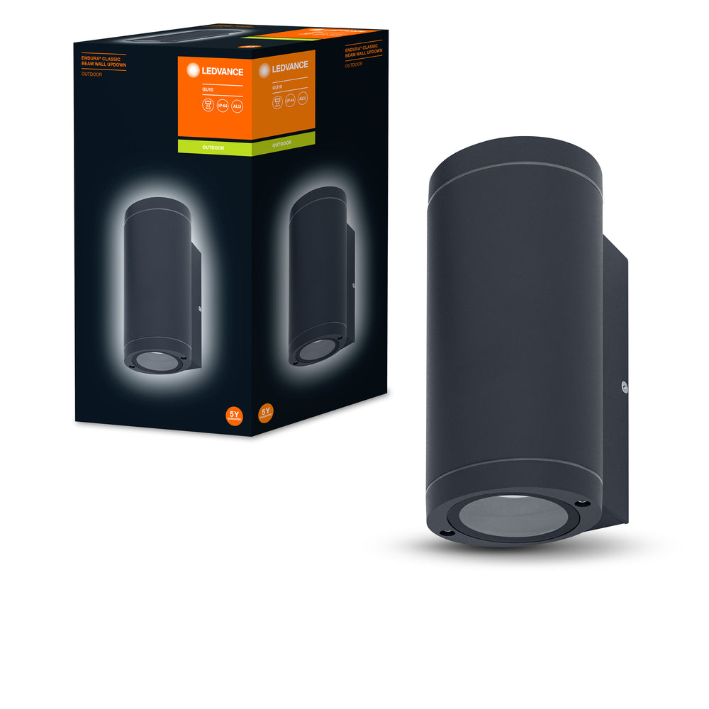 Ledvance ENDURA BEAM Væg UpDown Lampe GU10, 2x35W, IP44 Udendørs Overflademontering, Mørkegrå Aluminium