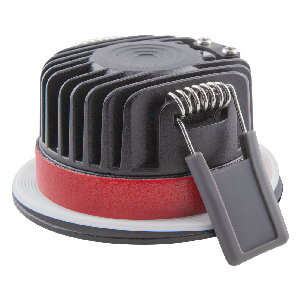 Ledvance fire rated recessed LED spotlight 8W 3000K dimmable IP65 Black 90CRI 36° beam