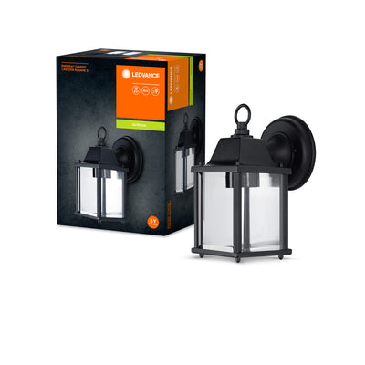 Ledvance ENDURA Classic Lantern Square S E27 udendørs væglampe Sort IP43 støbt aluminium