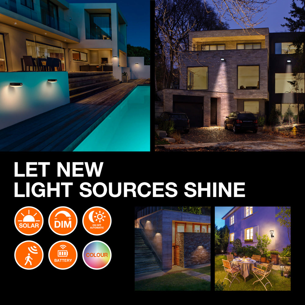 Ledvance Endura Style solar GLOW Wall Sensor LED 3.6W 3000K IP44 Dark Gray Outdoor Light