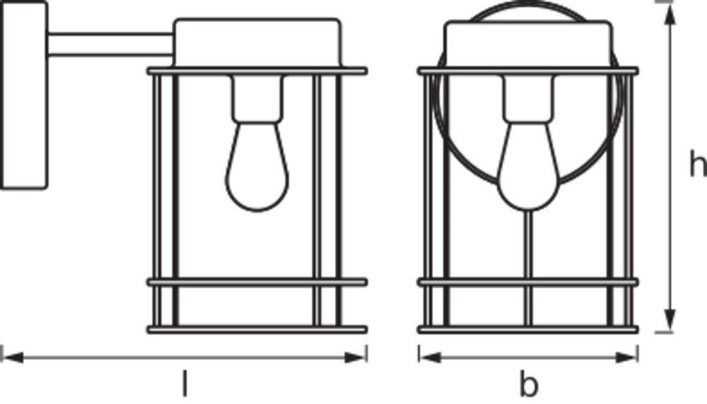 Ledvance ENDURA Classic Post Down E27 udendørs væglampe Rustfrit stål Glas IP44 220-240V 60W maks