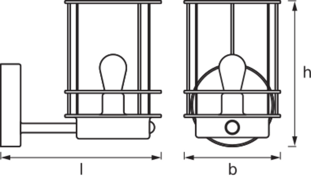 Ledvance ENDURA Classic Post Sensor Up E27 udendørs væglampe i rustfrit stål IP44 med bevægelses- og lyssensor