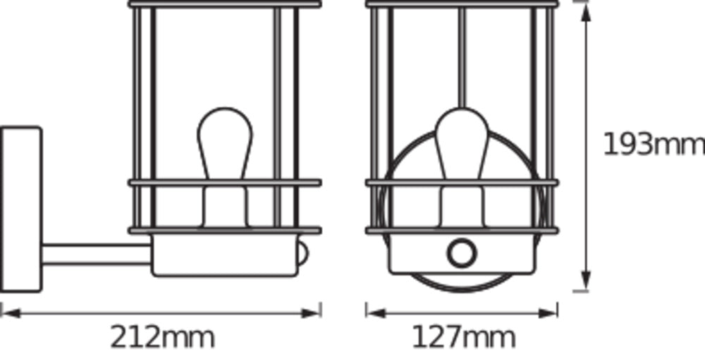 Ledvance ENDURA Classic Post Sensor Up E27 udendørs væglampe i rustfrit stål IP44 med bevægelses- og lyssensor