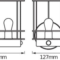 Ledvance ENDURA Classic Post Sensor Up E27 udendørs væglampe i rustfrit stål IP44 med bevægelses- og lyssensor