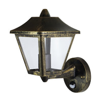 Ledvance ENDURA Classic Tradition Up Sensor Wall Light E27 Gold Black Outdoor IP44 Die-cast Aluminum