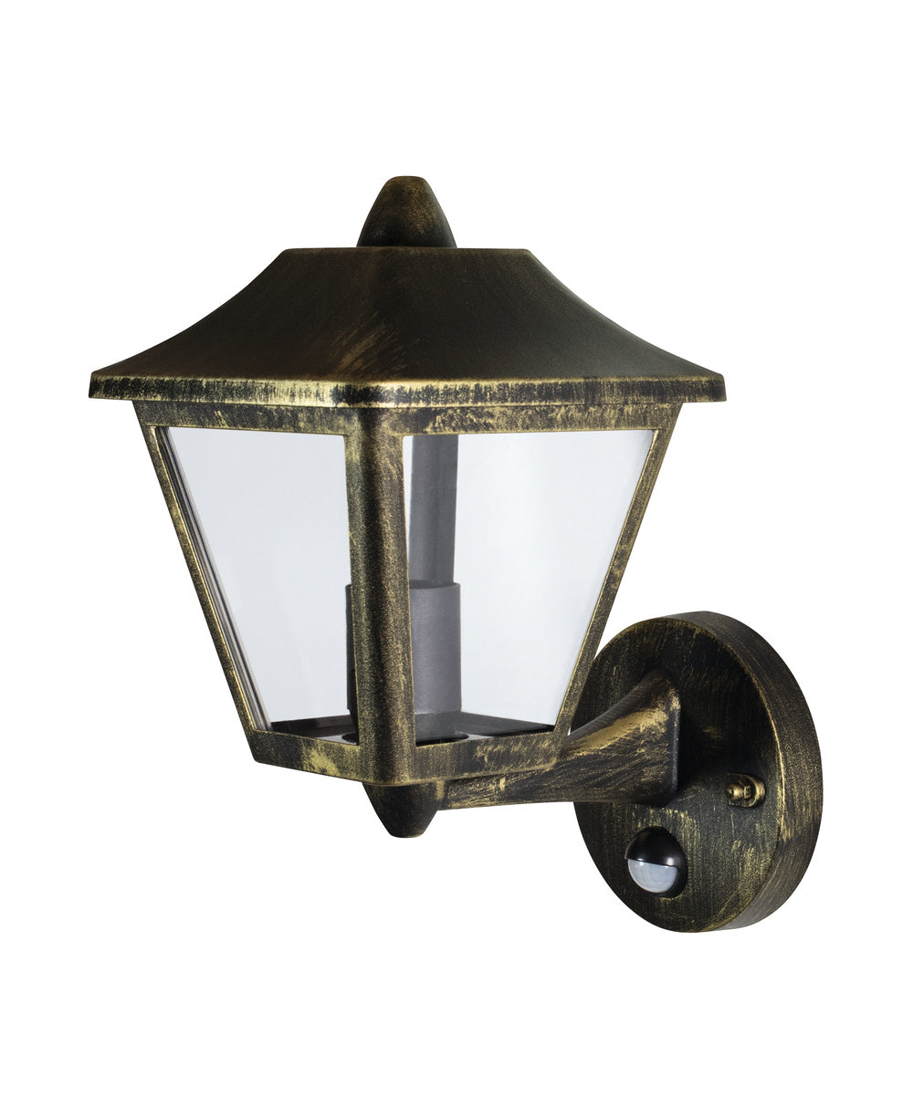 Ledvance ENDURA Classic Tradition Up Sensor Wall Light E27 Gold Black Outdoor IP44 Die-cast Aluminum
