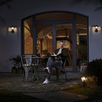 Ledvance ENDURA Classic Tradition Up Sensor Wall Light E27 Gold Black Outdoor IP44 Die-cast Aluminum