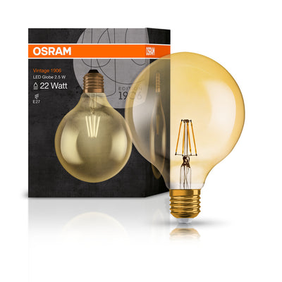 Ledvance Vintage 1906 LED Globe E27 2.5W 2400K Guld Glas 220 lumen IP20 ikke dæmpbar