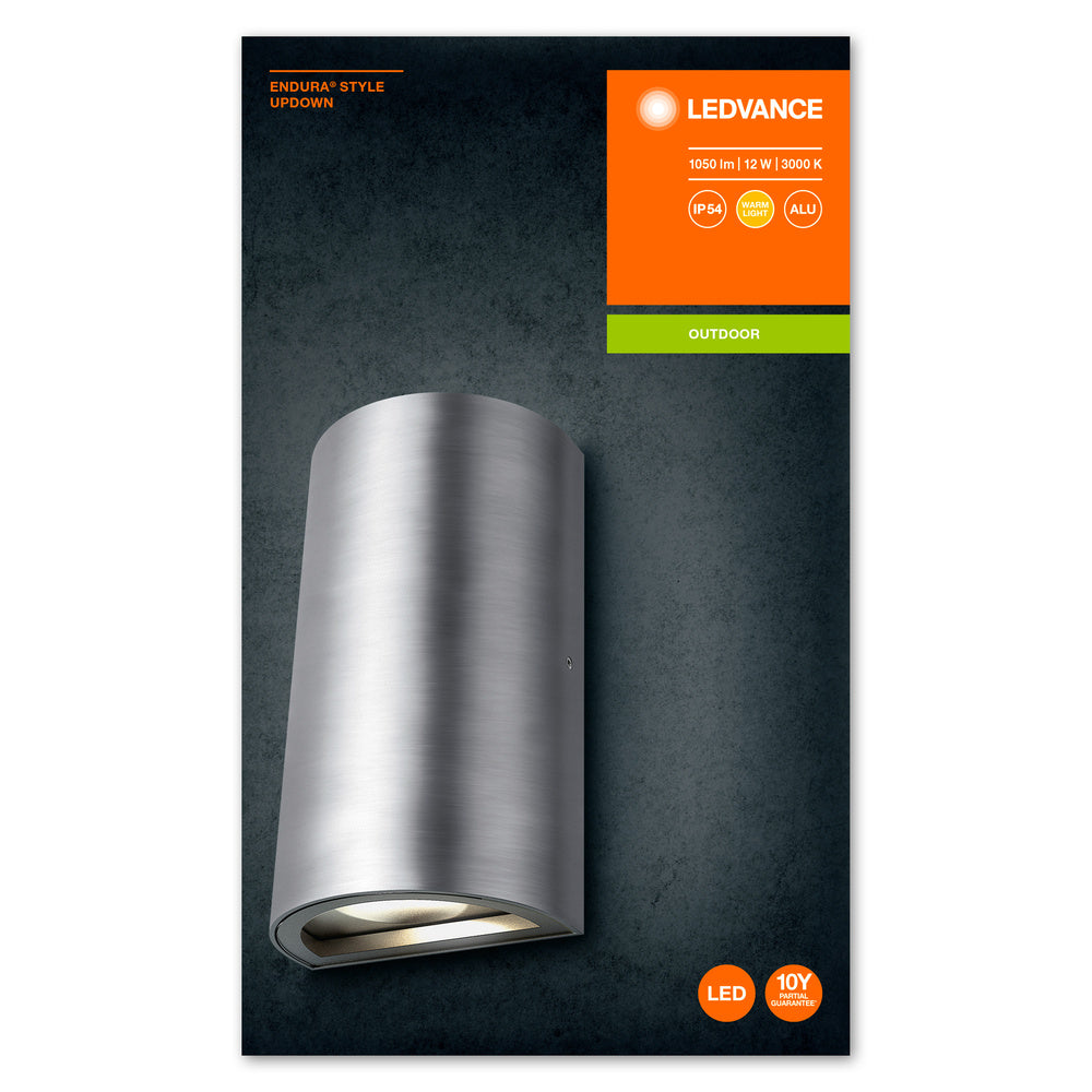 Ledvance ENDURA STYLE UpDown LED Væglampe 12W 3000K 700 lumen IP44 Aluminium Udendørs Overflademonteret