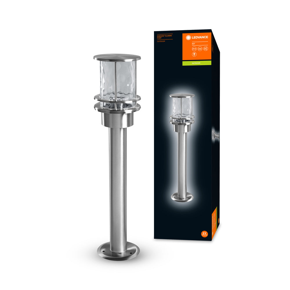 Ledvance ENDURA Classic Post 55cm E27 outdoor stainless steel lamp IP44 with glass diffuser