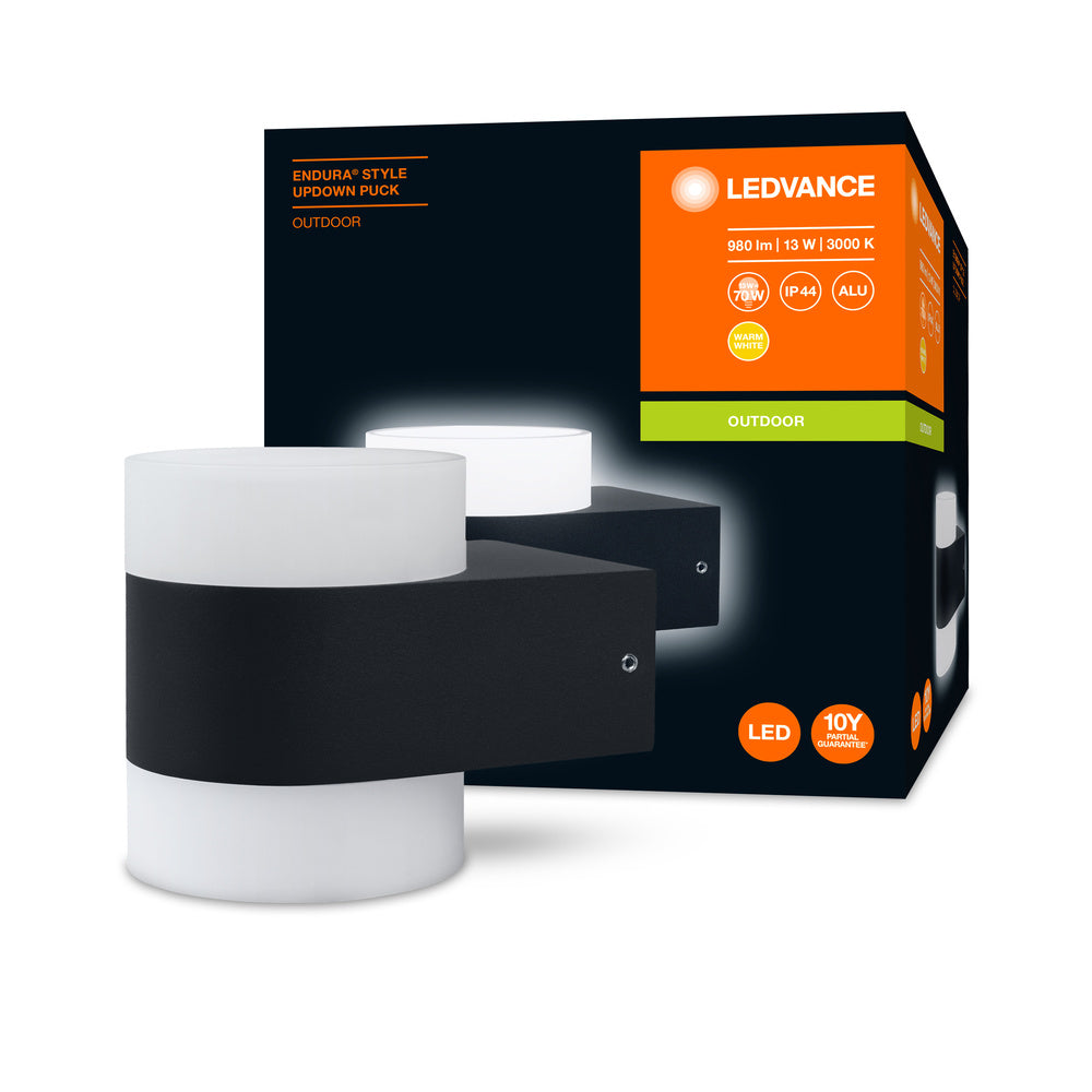 Ledvance ENDURA Style UpDown Puck LED Væglampe 13W 3000K 980 lumen IP44 Mørkegrå Udendørs