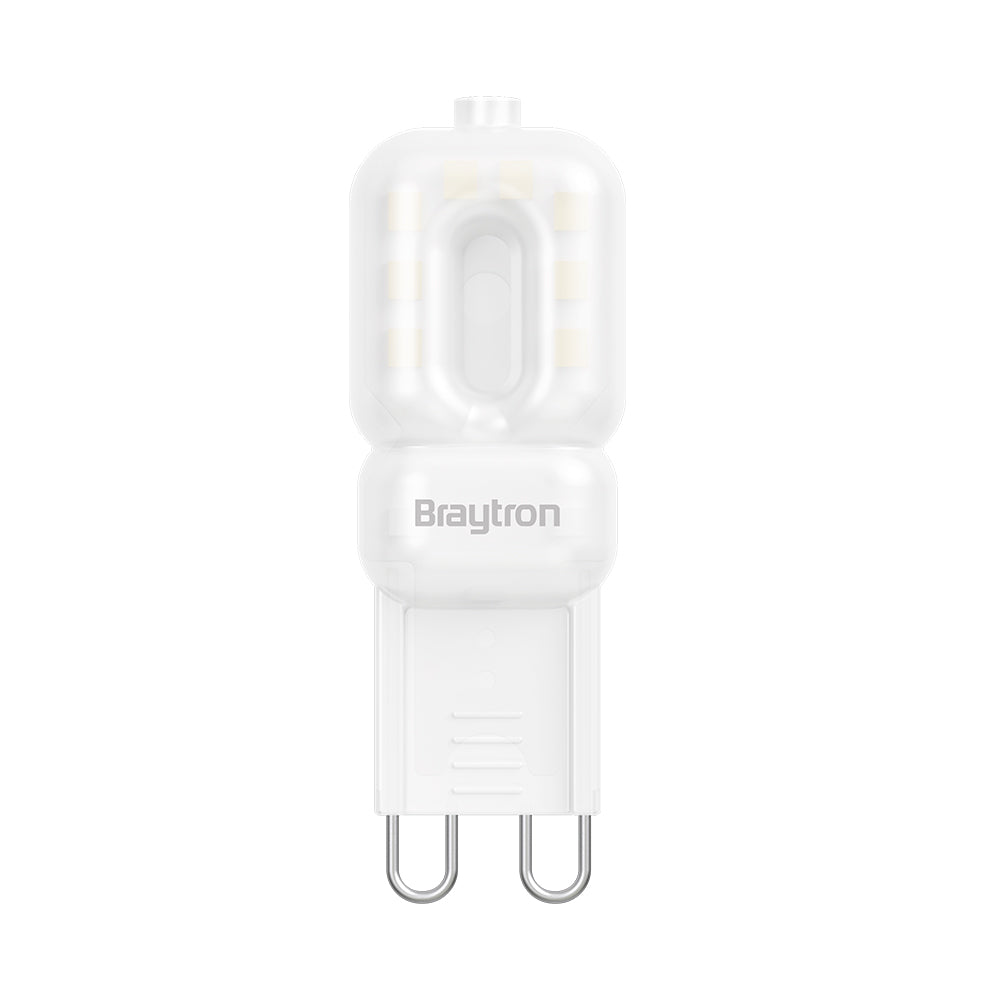 Braytron LED G9 kapsel, 3W dæmpbar, 3000K varm hvid, 260 lumen, 240° strålevinkel, 220-240V