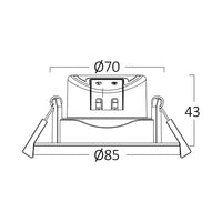 Braytron 7W dæmpbar LED-spotlight 630 lumen 3-i-1 farve hvid IP20