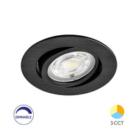 Braytron 7W dæmpbar LED-spotlight, 630 lumen, 3IN1 farvetemperatur, sort, CRI > 80, IP20