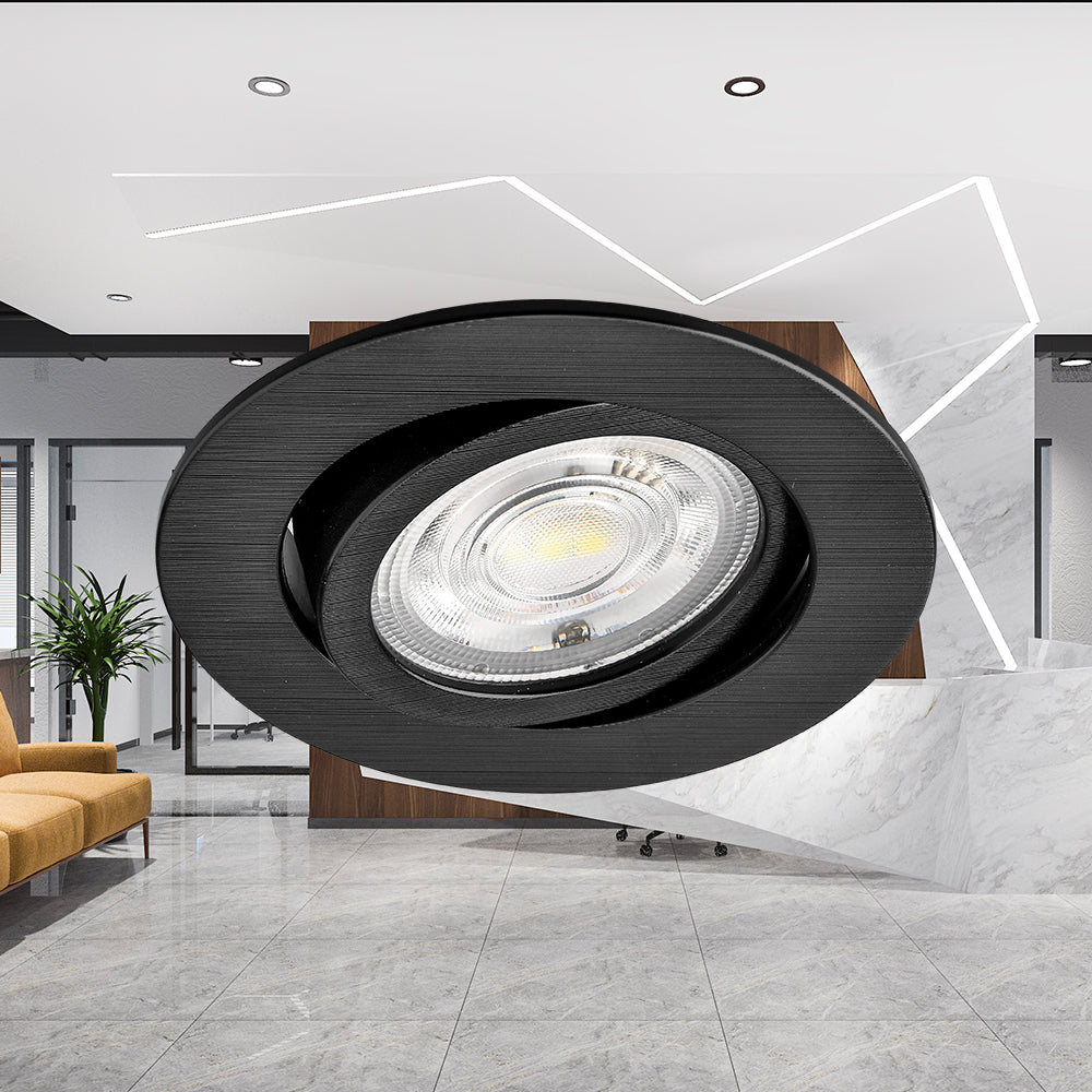 Braytron 7W dæmpbar LED-spotlight, 630 lumen, 3IN1 farvetemperatur, sort, CRI > 80, IP20