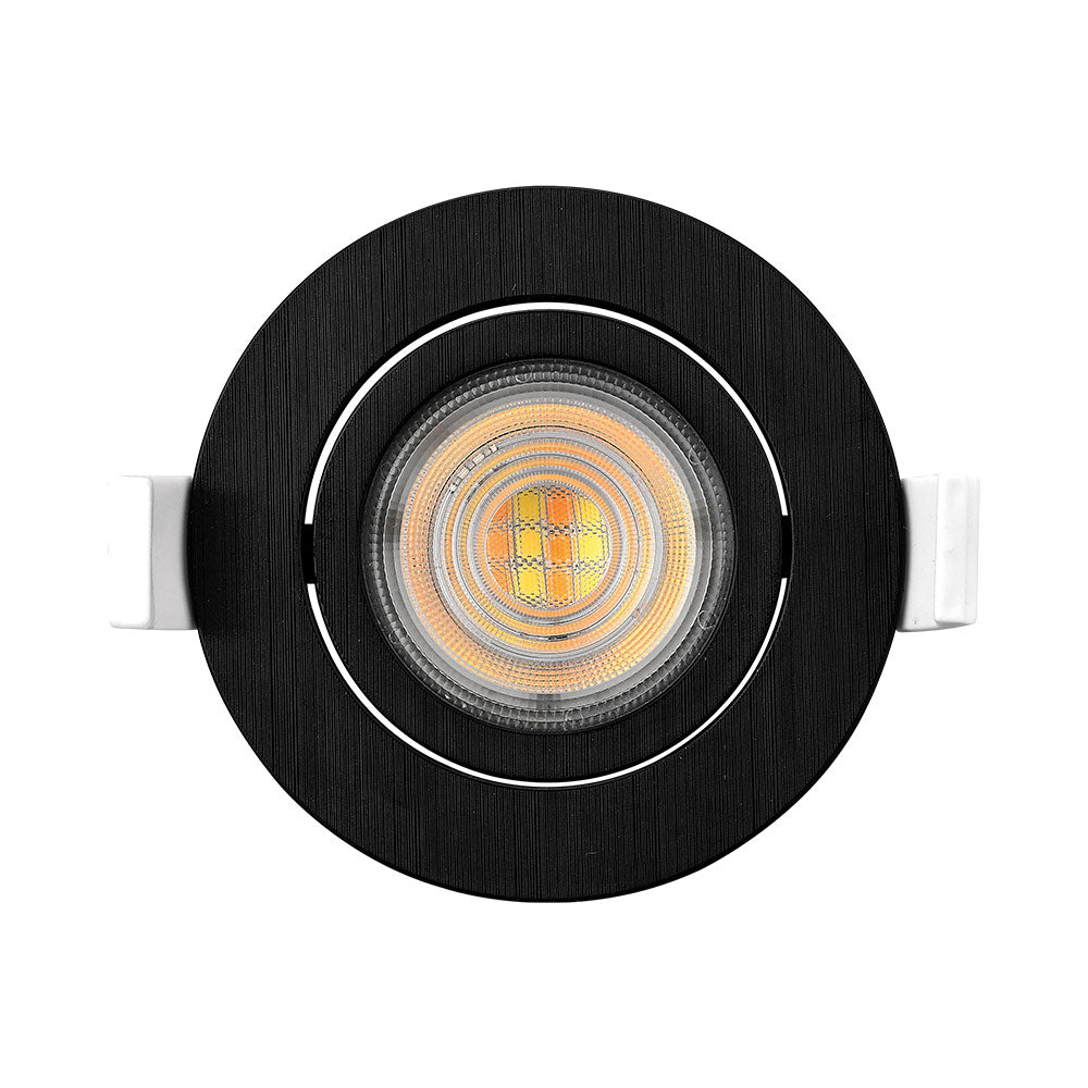Braytron 7W dæmpbar LED-spotlight, 630 lumen, 3IN1 farvetemperatur, sort, CRI > 80, IP20