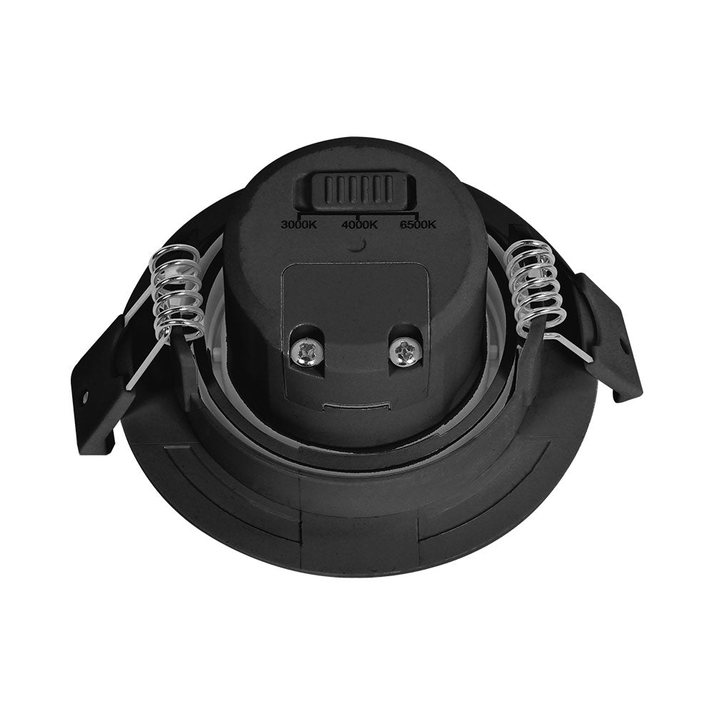 Braytron 7W dæmpbar LED-spotlight, 630 lumen, 3IN1 farvetemperatur, sort, CRI > 80, IP20