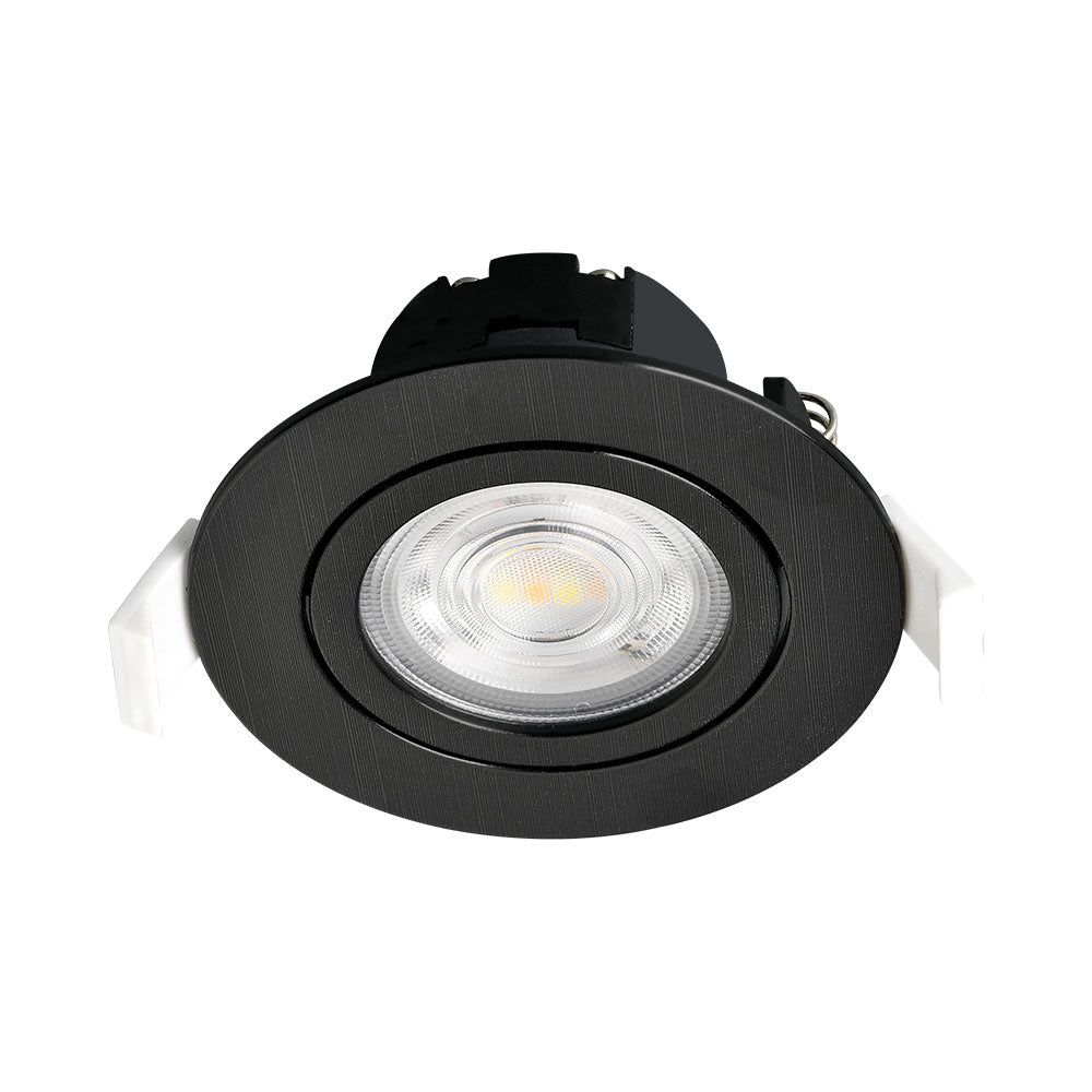Braytron 7W dæmpbar LED-spotlight, 630 lumen, 3IN1 farvetemperatur, sort, CRI > 80, IP20