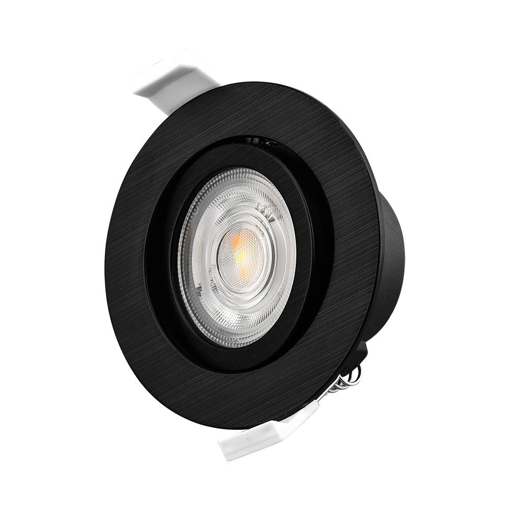 Braytron 7W dæmpbar LED-spotlight, 630 lumen, 3IN1 farvetemperatur, sort, CRI > 80, IP20