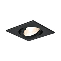 braytron square black recessed spotlight 35w, aluminum, ip20, indoor gu10, mr16