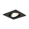 braytron square black recessed spotlight 35w, aluminum, ip20, indoor gu10, mr16