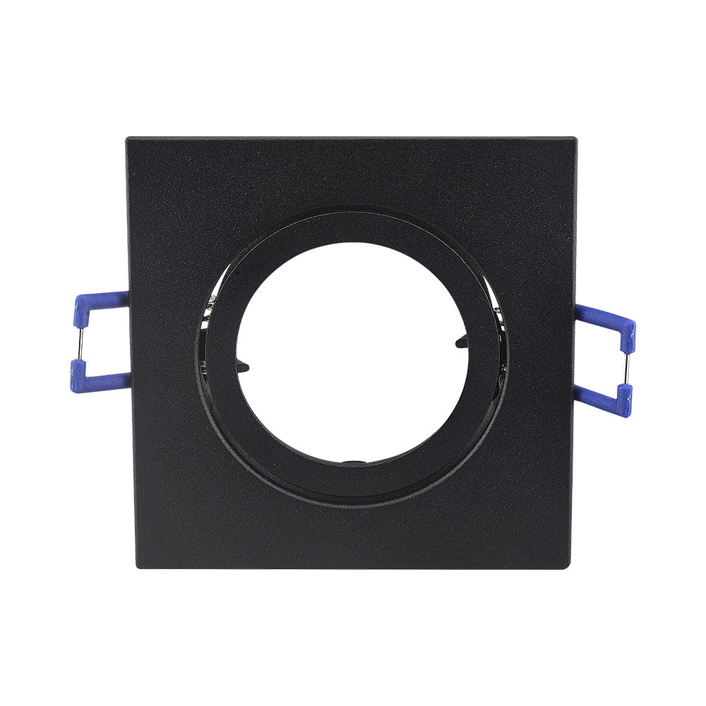braytron square black recessed spotlight 35w, aluminum, ip20, indoor gu10, mr16