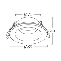 Braytron GU10 indbygget spotlight 35W hvid IP54 indendørs belysning