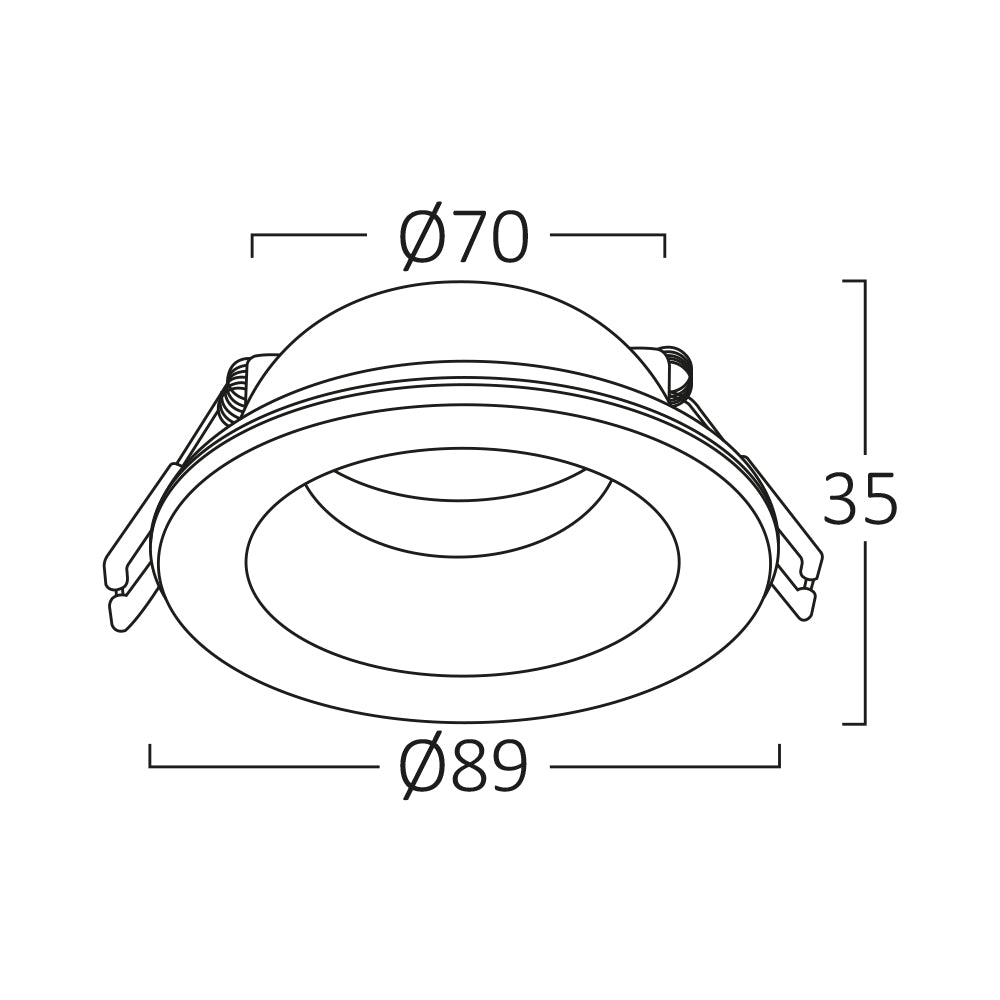 Braytron GU10 indbygget spotlight 35W hvid IP54 indendørs belysning