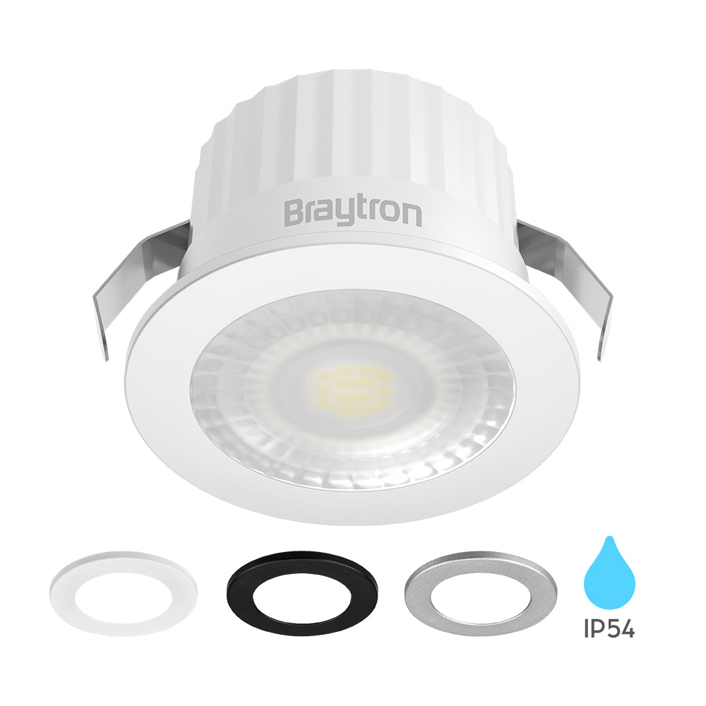 Braytron LED spotlight 3W 3000K varm hvid IP54 38° stråle 210 lumen ikke-dæmpbar
