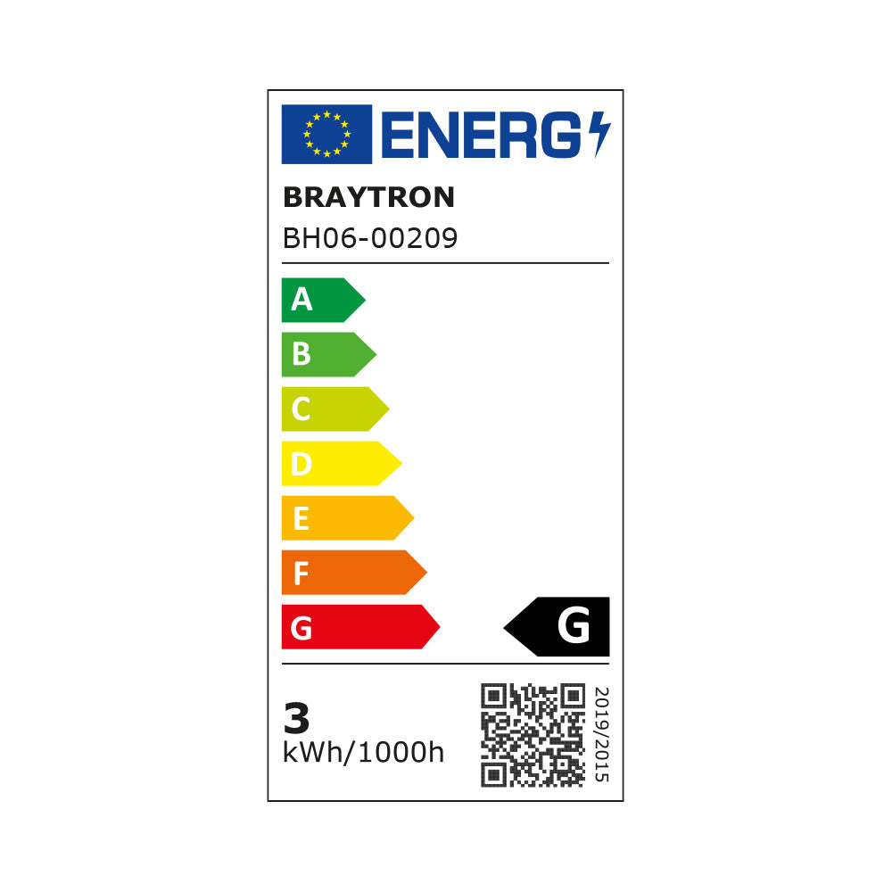 Braytron LED spotlight 3W 3000K varm hvid IP54 38° stråle 210 lumen ikke-dæmpbar