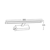 Braytron 12W LED spejllampe, 900 lumen, 3-i-1 CCT, IP44, sort aluminium, 600 mm længde