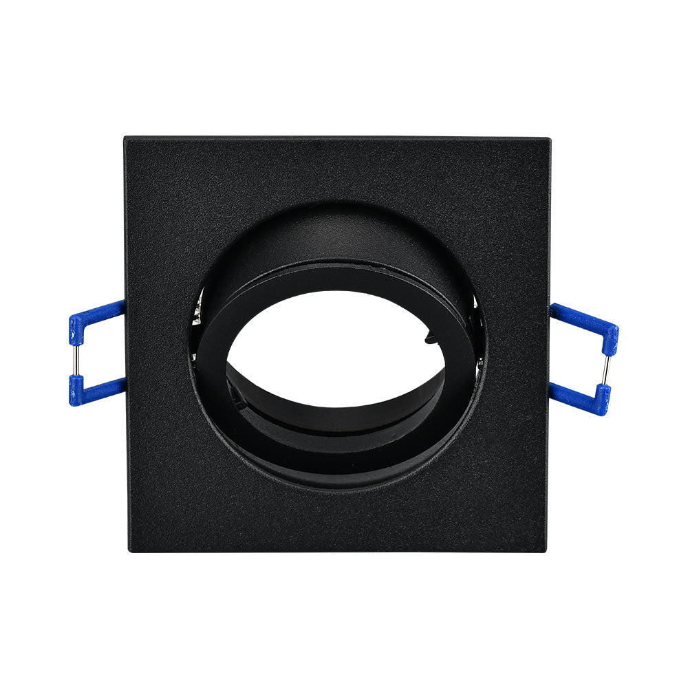 Braytron GU10 indbygget LED spotlys firkantet 82x82mm Sort aluminium IP20 35W maks udskæring 70mm