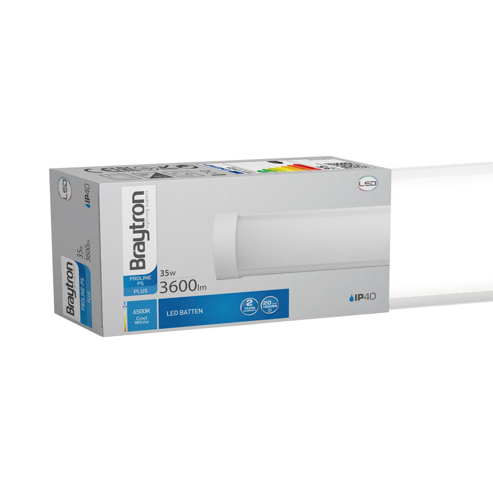 Braytron LED armatur 35W 6500K 3600 lumen IP40 220-240V Hvid 1175mm koldhvid indendørs belysning