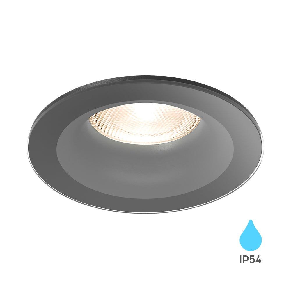 Braytron LED indbygget spotlight 7W IP54 Aluminium Sort 89mm udskæring 70mm indendørs belysning