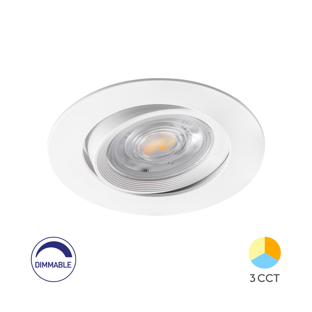 Braytron LED Spotlys 7W 220-240V 3-i-1 CCT Dæmpbar Rund Hvid IP20 630 lumen 38° Lysvinkel