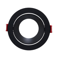 Braytron LED spotlys armatur, MR16 sokkel, maks 35W, IP20 Sort aluminium rund indbygget 85mm udskæring 70mm