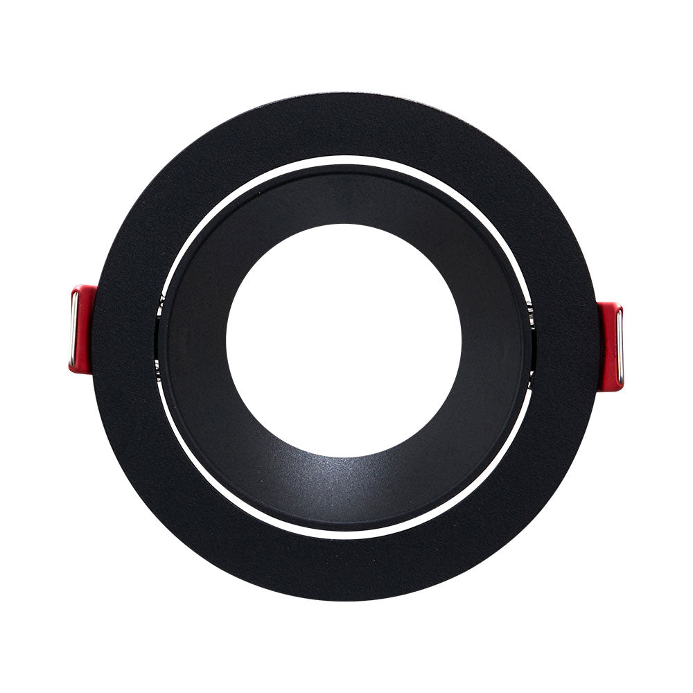 Braytron LED spotlys armatur, MR16 sokkel, maks 35W, IP20 Sort aluminium rund indbygget 85mm udskæring 70mm