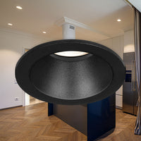 Braytron LED spotlys armatur, MR16 sokkel, maks 35W, IP20 Sort aluminium rund indbygget 85mm udskæring 70mm