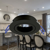 Braytron indbygget rund LED spotlampe, Sort aluminium, MR16 fatning, maks. 35W, IP20 indendørs belysning