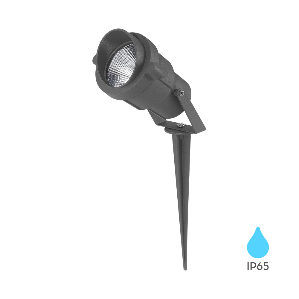 Braytron 9W udendørs spydlys, IP65, LED, amber, 60° strålevinkel, aluminiumslegeme